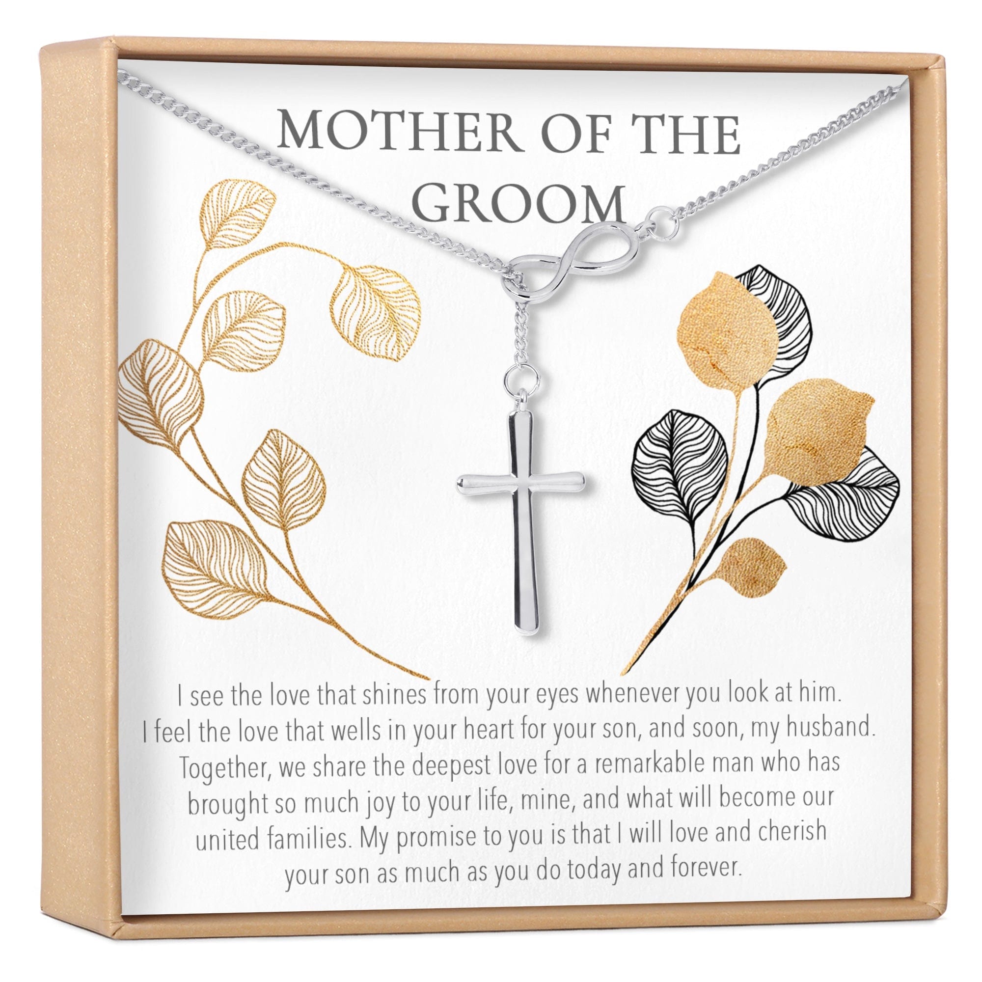 Mother of the Groom Infinity Cross Necklace Silver