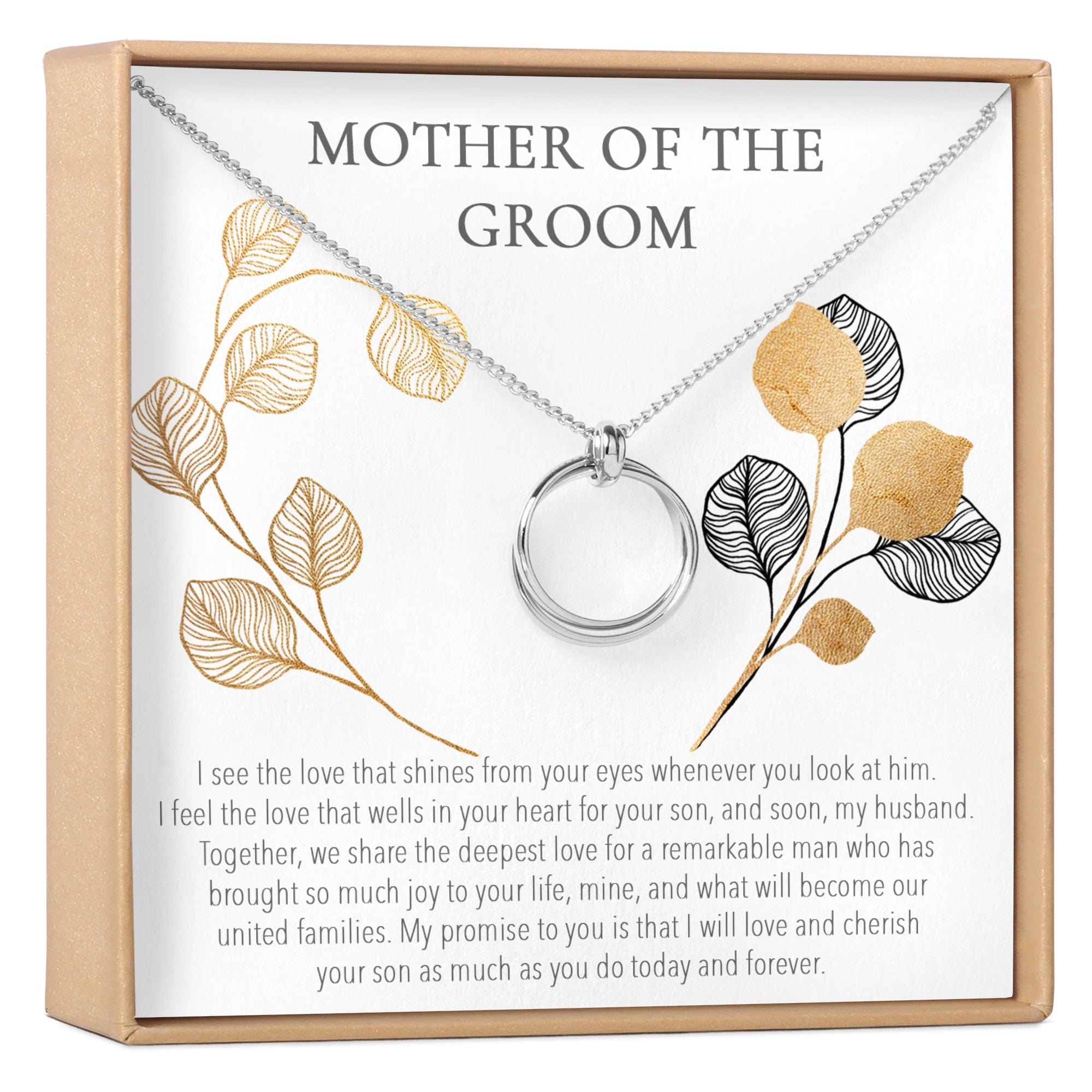 Mother of the Groom Linked Circles Necklace Silver