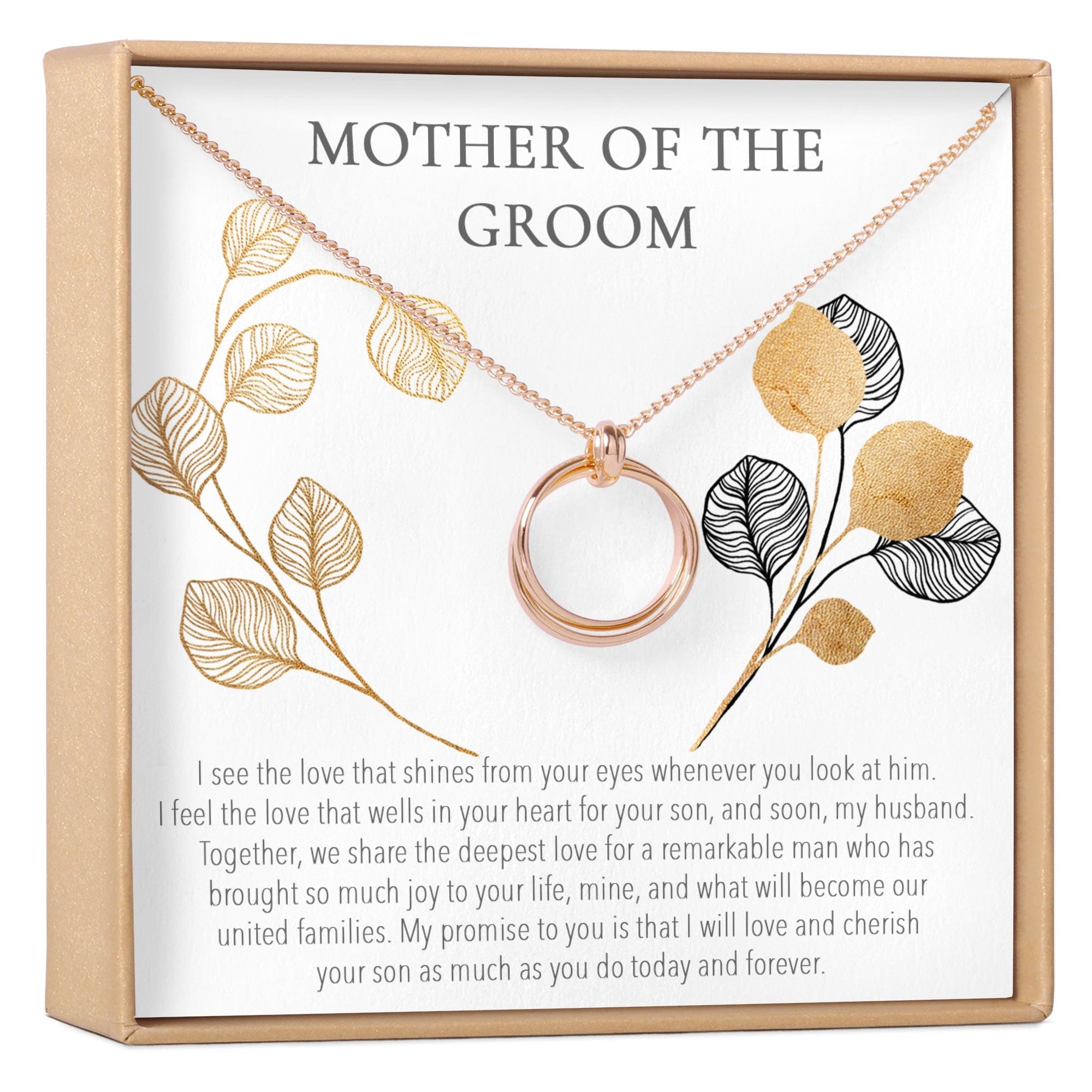 Mother of the Groom Linked Circles Necklace Rose Gold