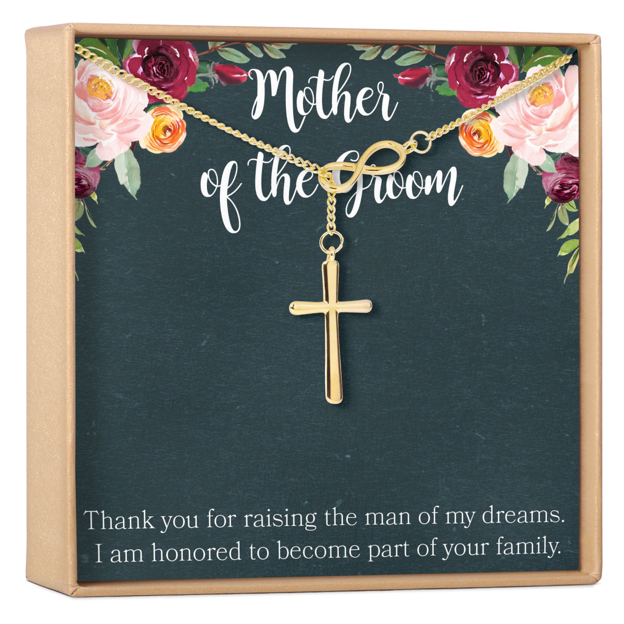 Mother of the Groom Necklace, Multiple Styles Infinity Cross Gold