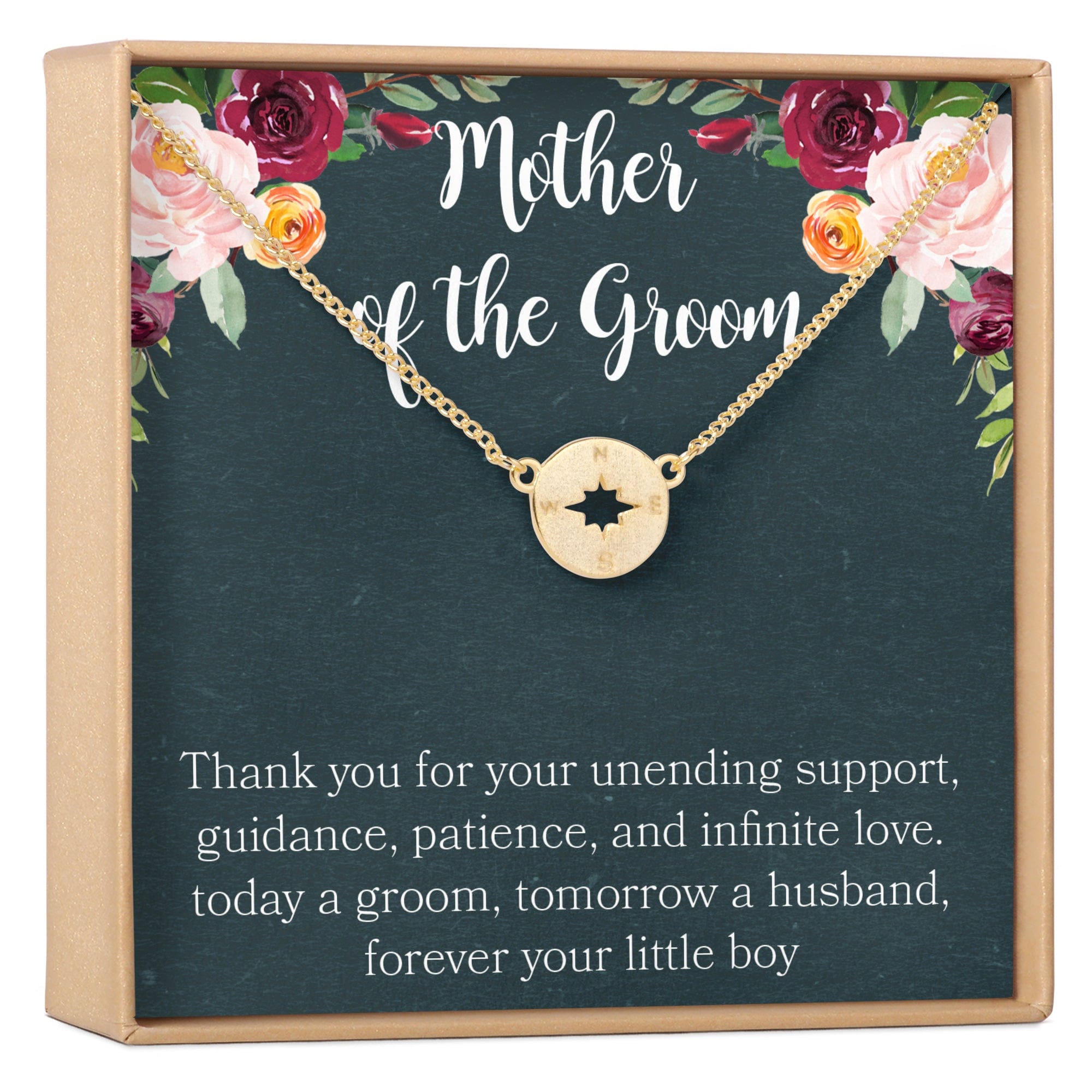 Mother of the Groom Necklace, Multiple Styles Compass Gold