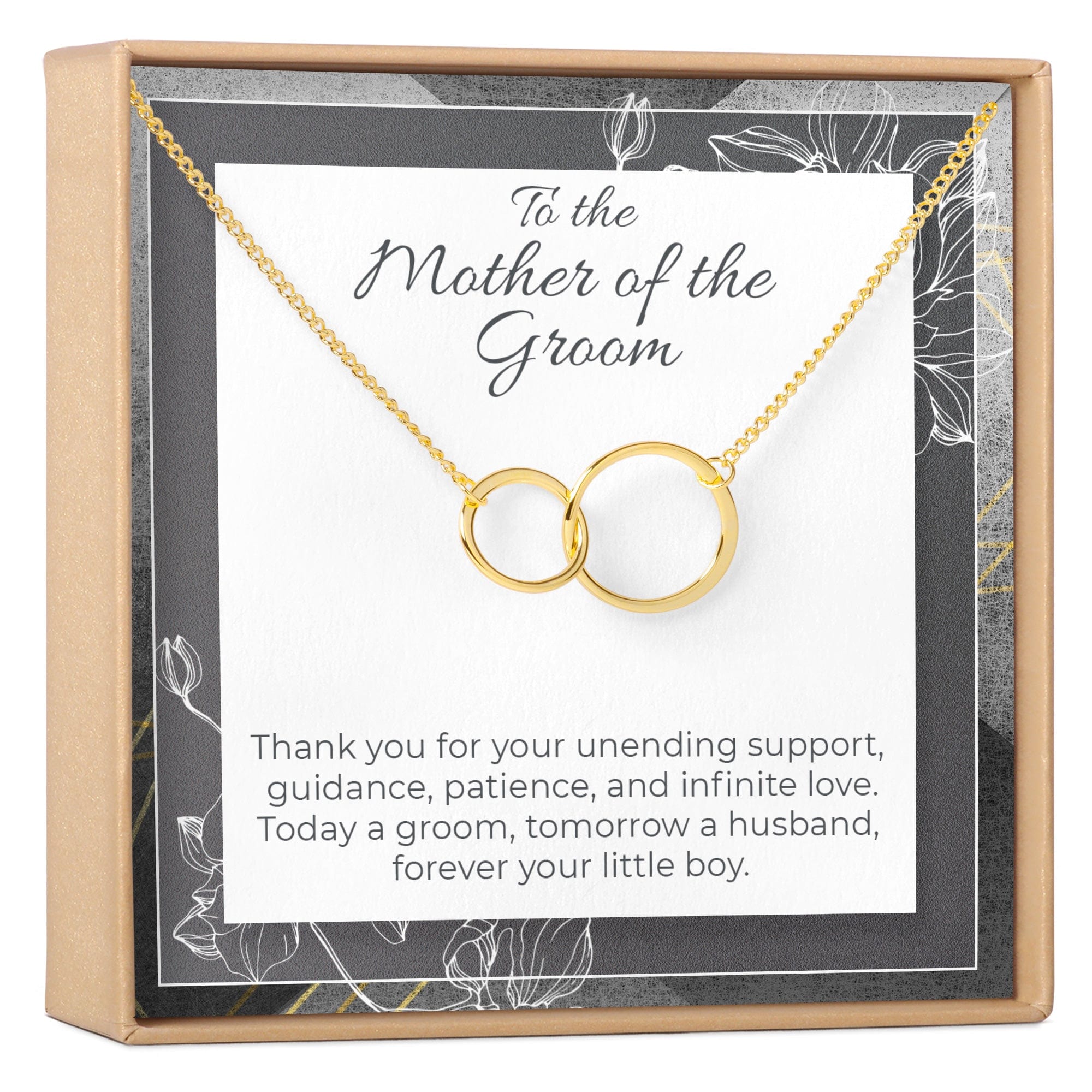 Mother of the Groom Necklace, Multiple Styles 2 Interlocking Circles (1) Gold