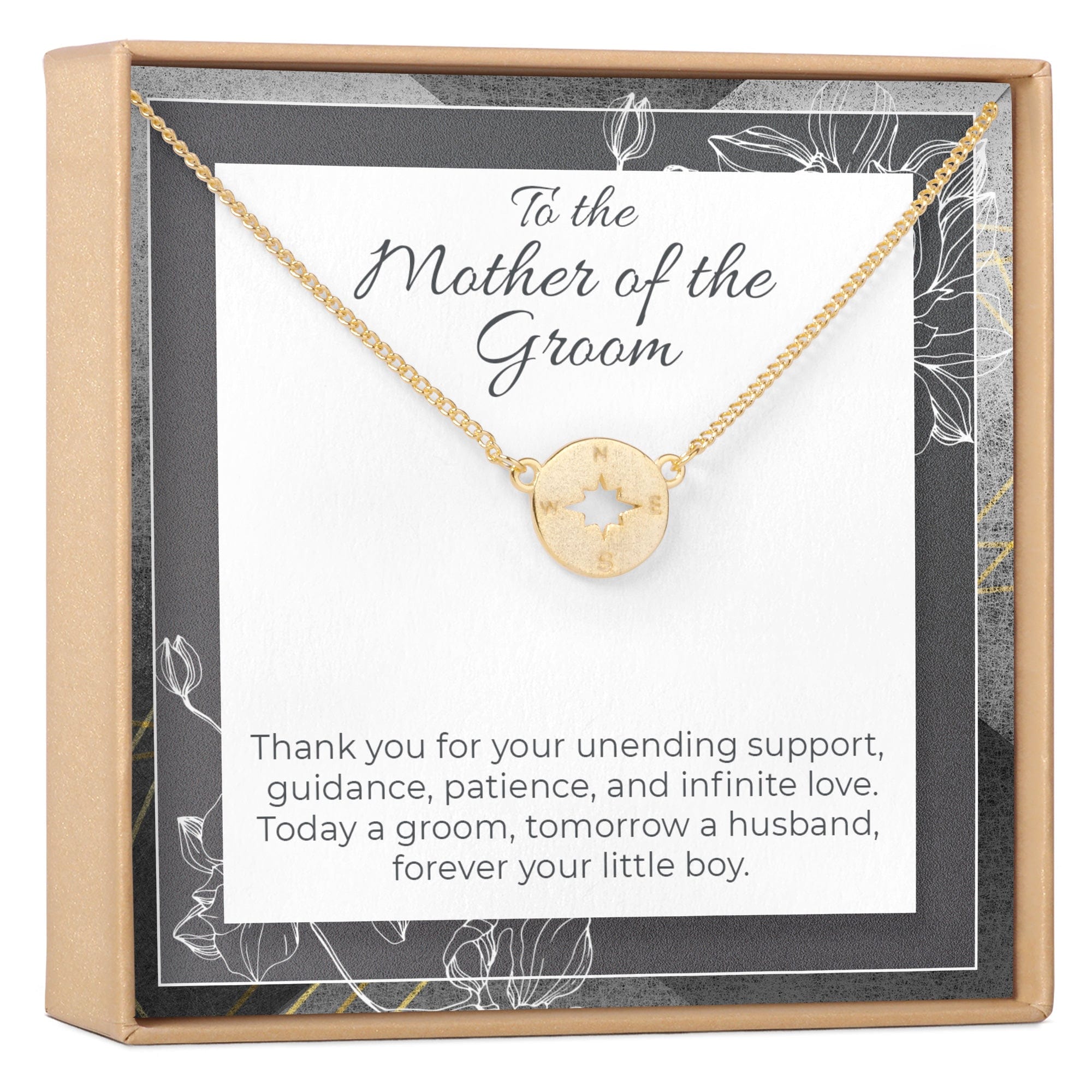 Mother of the Groom Necklace, Multiple Styles Compass Gold