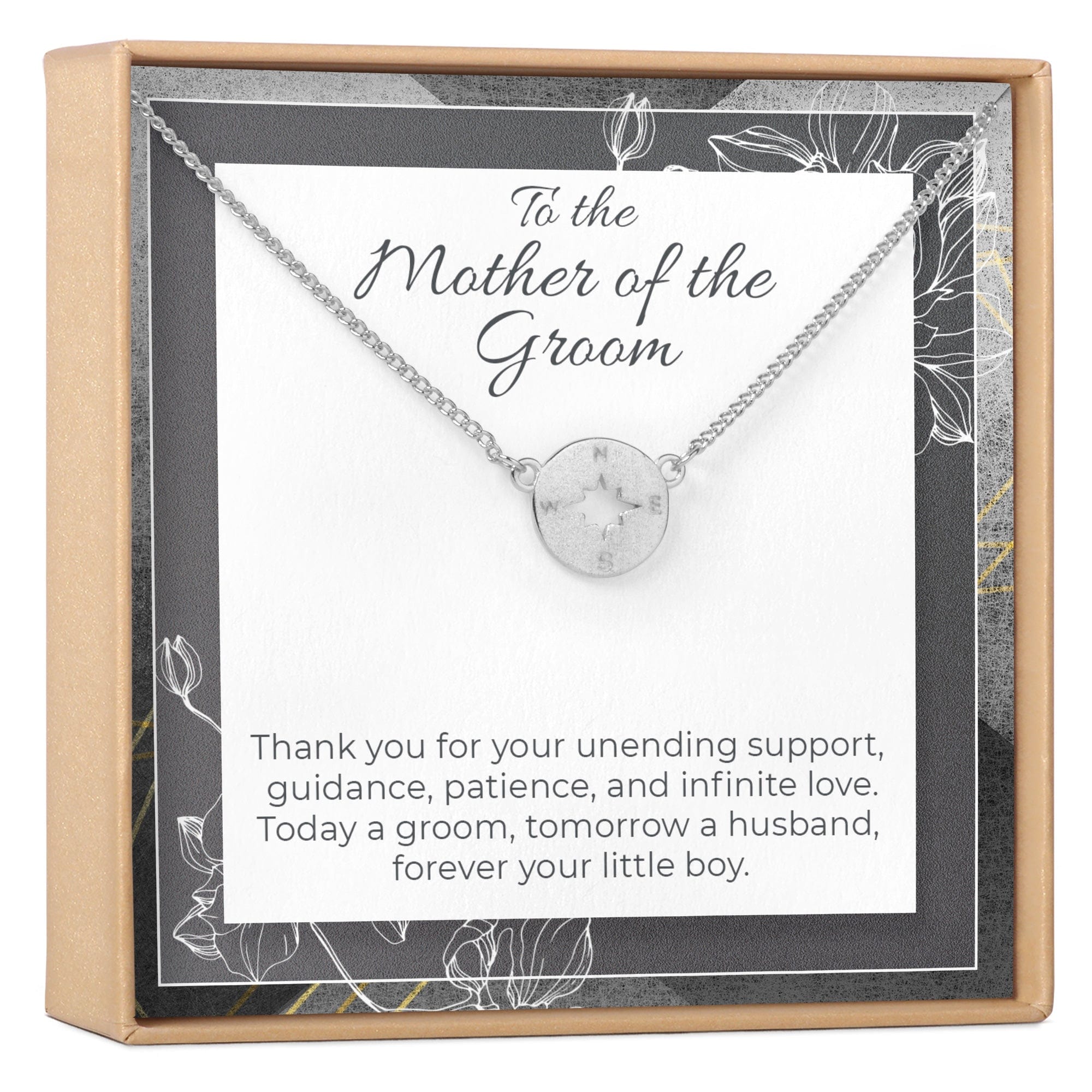 Mother of the Groom Necklace, Multiple Styles Compass Silver
