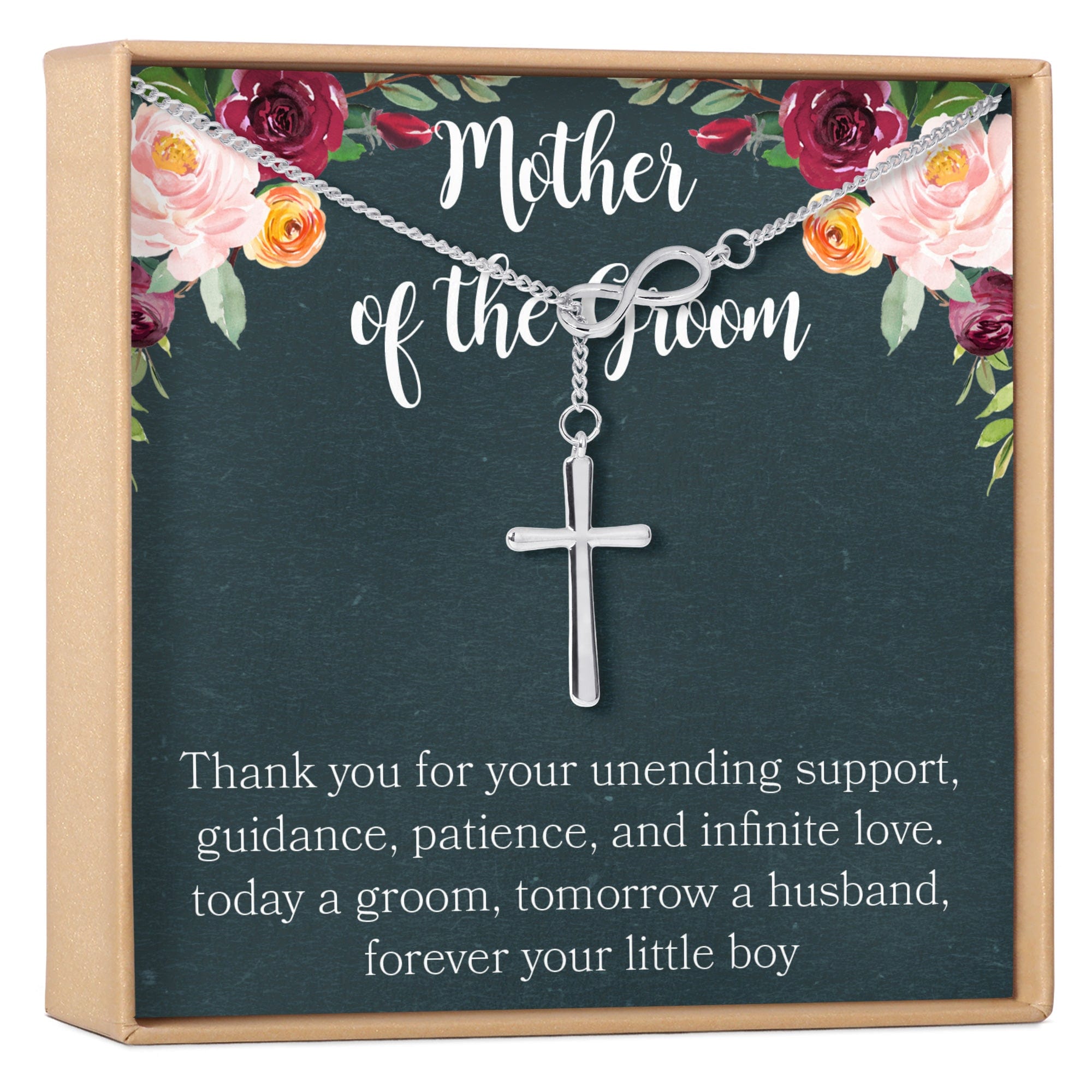 Mother of the Groom Necklace, Multiple Styles Infinity Cross Silver