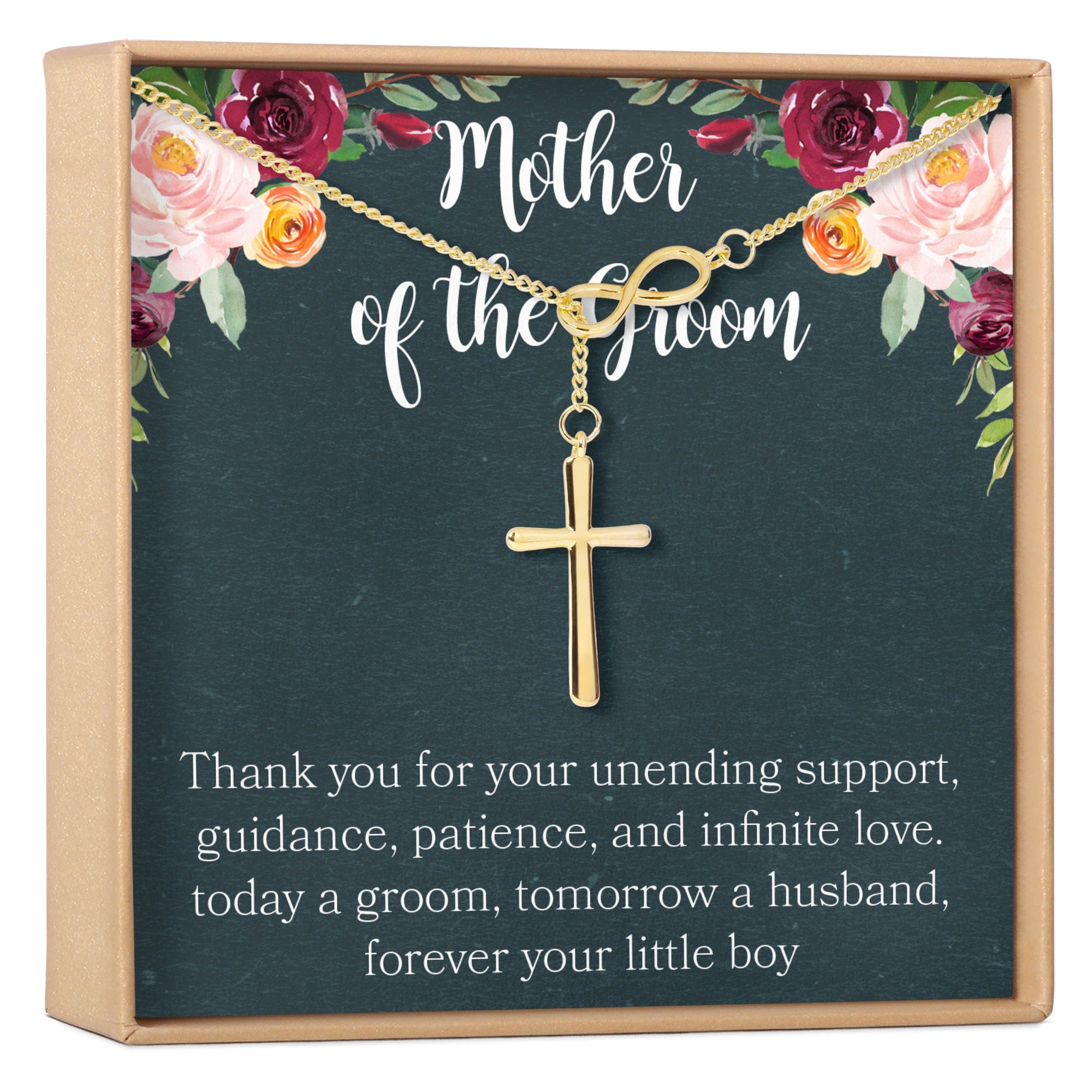 Mother of the Groom Necklace, Multiple Styles Infinity Cross Gold