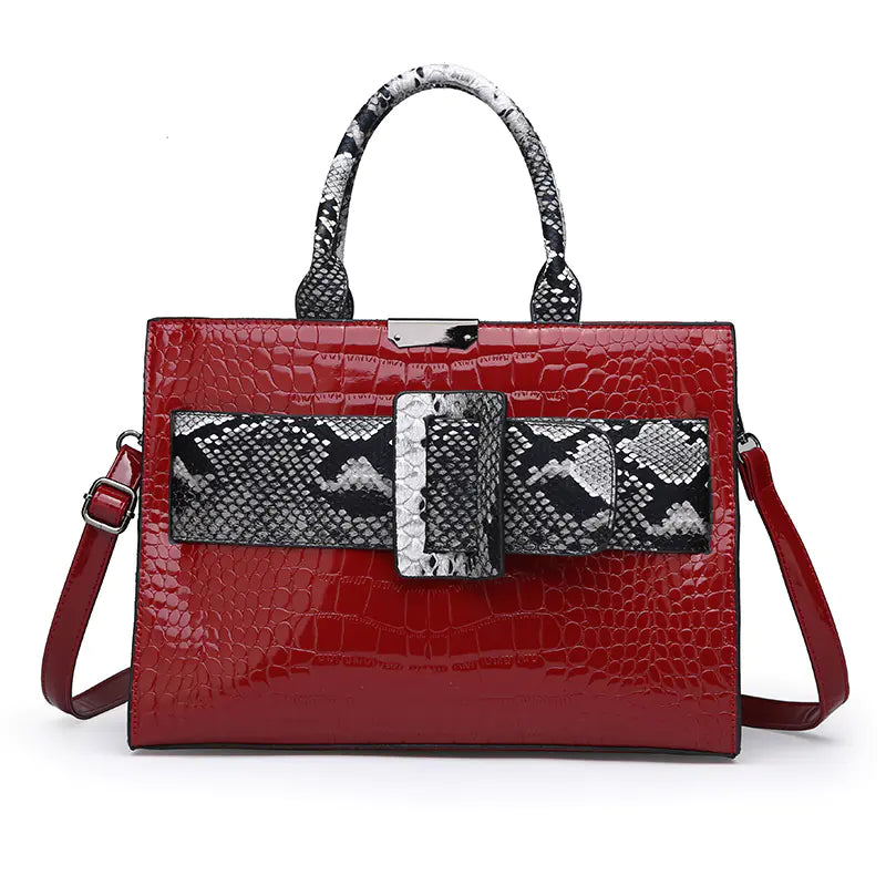 Women's Fashion Handbag - Stylish Tote & Shoulder Bag Wine red
