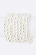 Pearl Stretch Bracelet Set Layered Stackable Gold Beaded 1 White