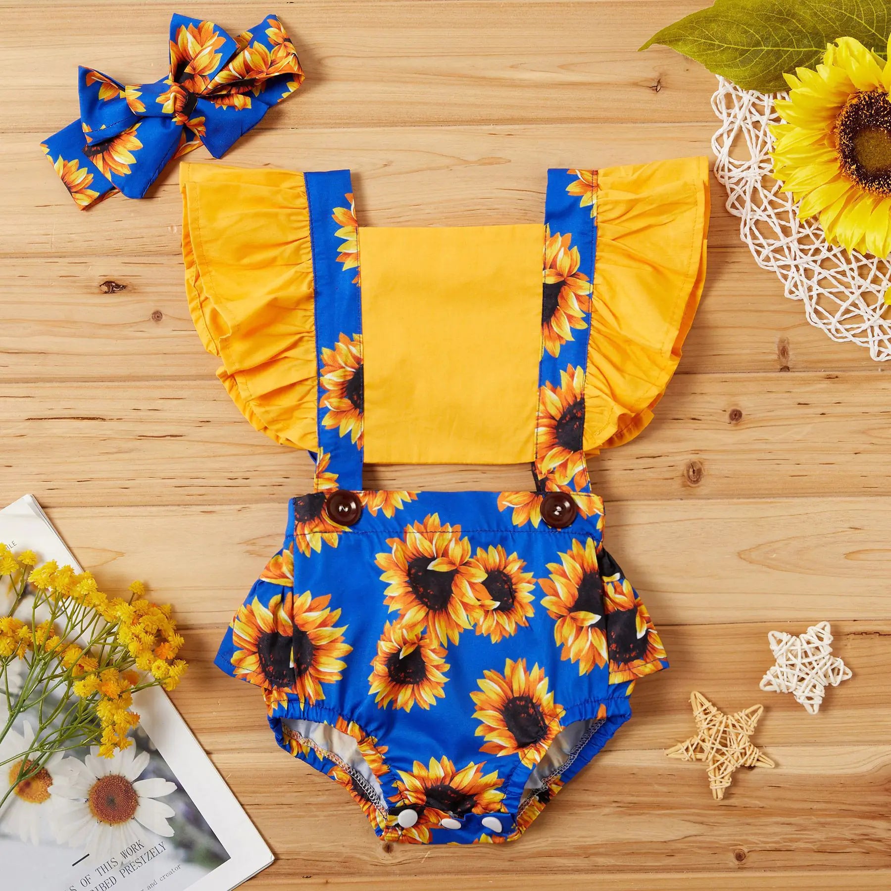 New Girls' Jumpsuit with Suspenders Blue 80cm