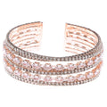 Rose Gold Marquise CZ Multi Line Cuff Sparkling Bracelet One Rose Gold-Clear