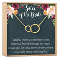 Sister of the Bride Necklace Multiple Styles 2 Interlocking Circles Gold