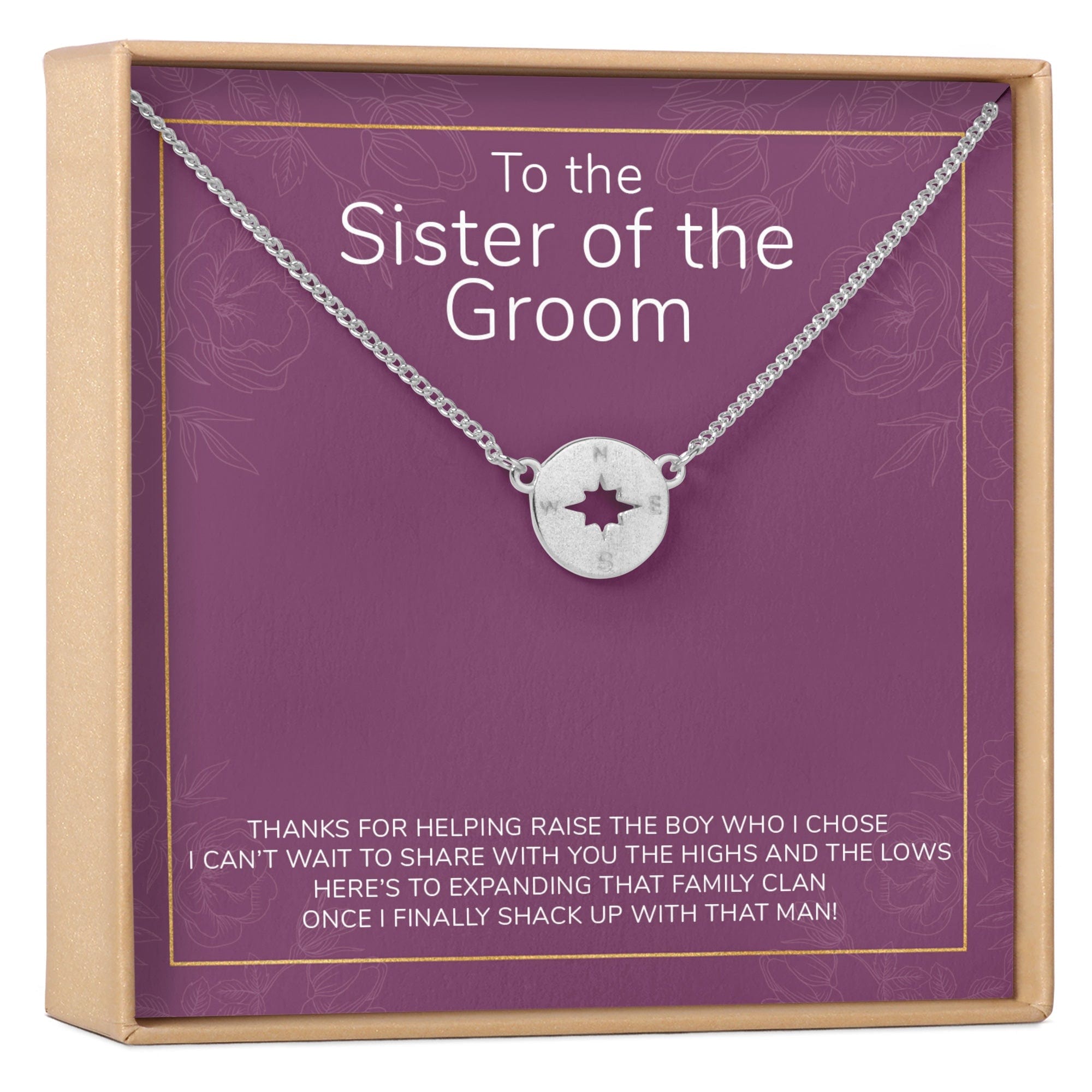 Sister of the Groom Necklace Silver