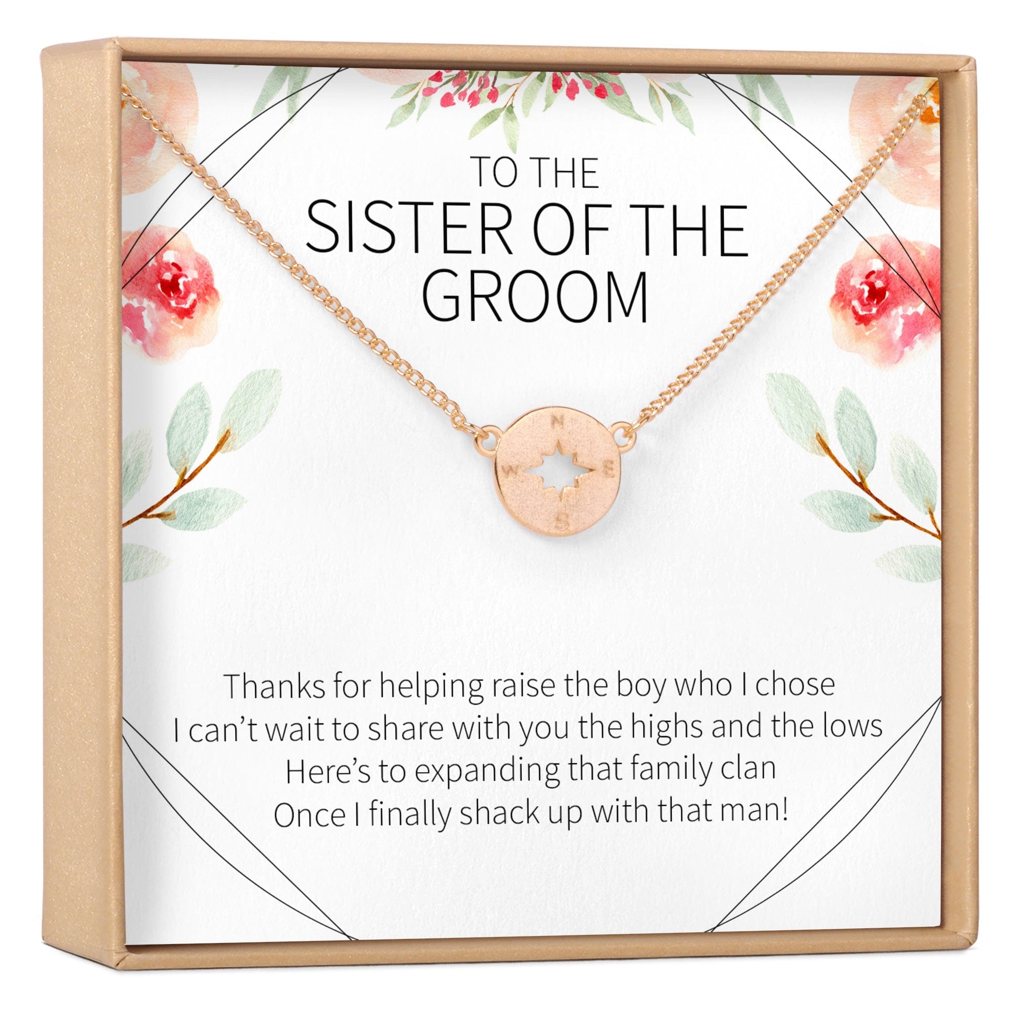 Sister of the Groom Necklace Rose Gold