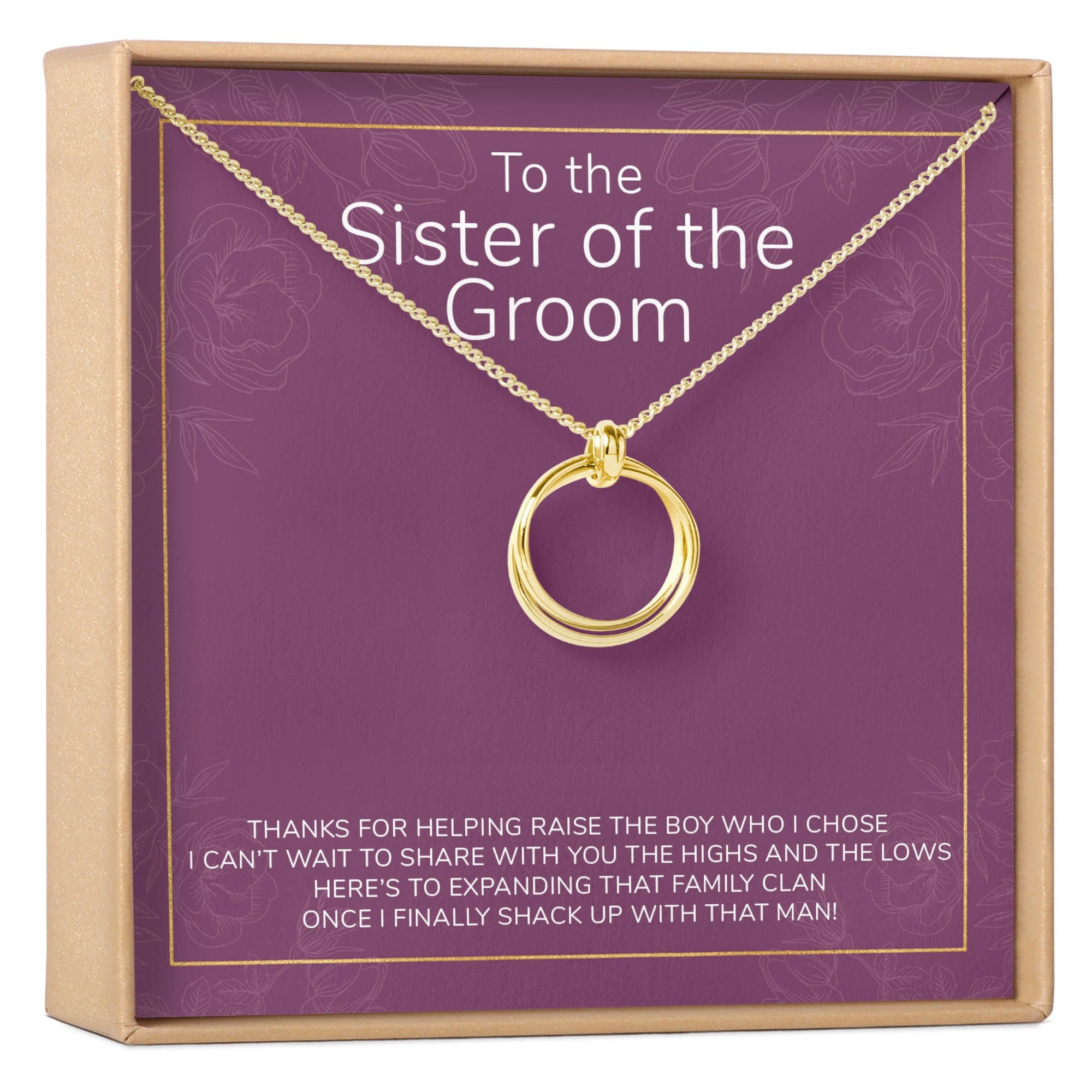 Sister of the Groom Necklace Gold