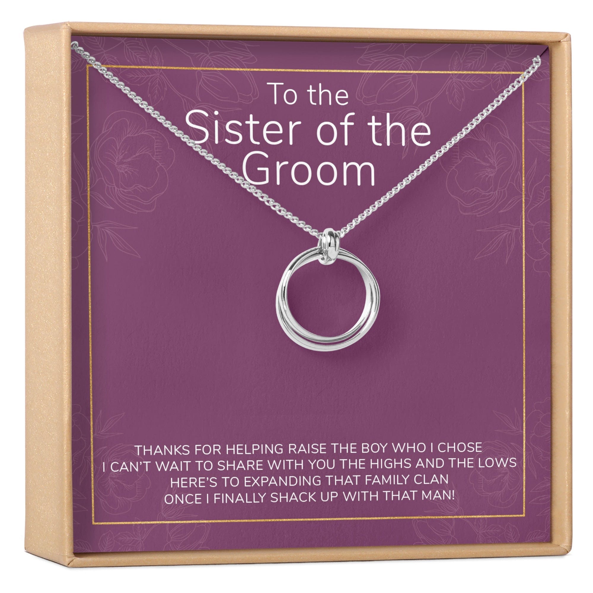 Sister of the Groom Necklace Silver