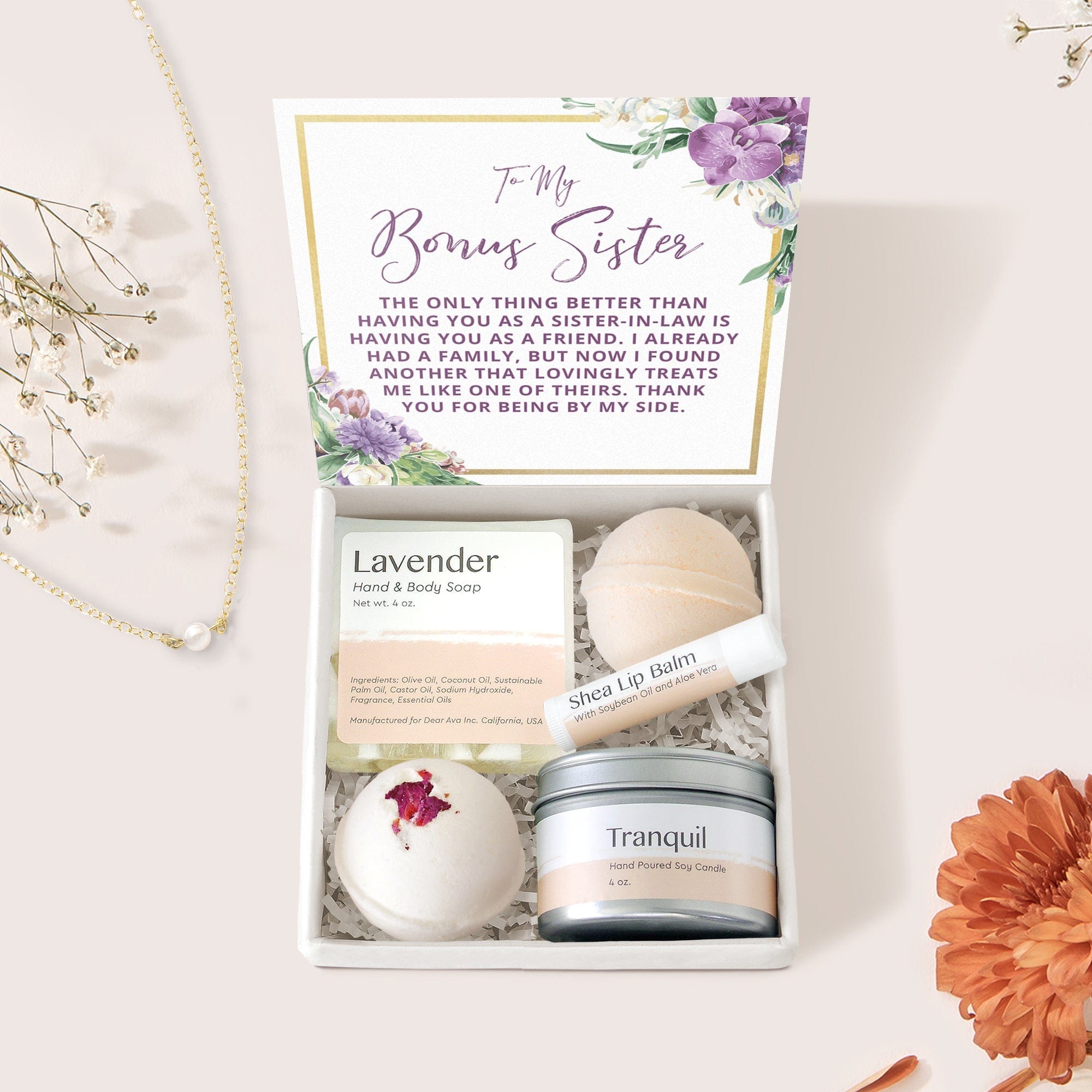 Sister of the Groom Spa Gift Box Pearl Necklace