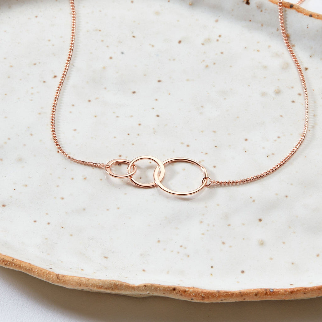 Sister of the Groom Triple Circles Necklace