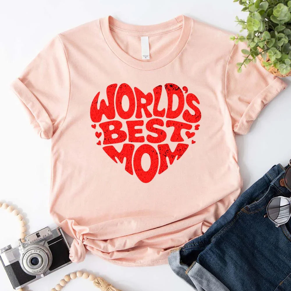 World's Best Mom T-Shirts – Cute, Funny & Stylish Designs for Super Moms Peach