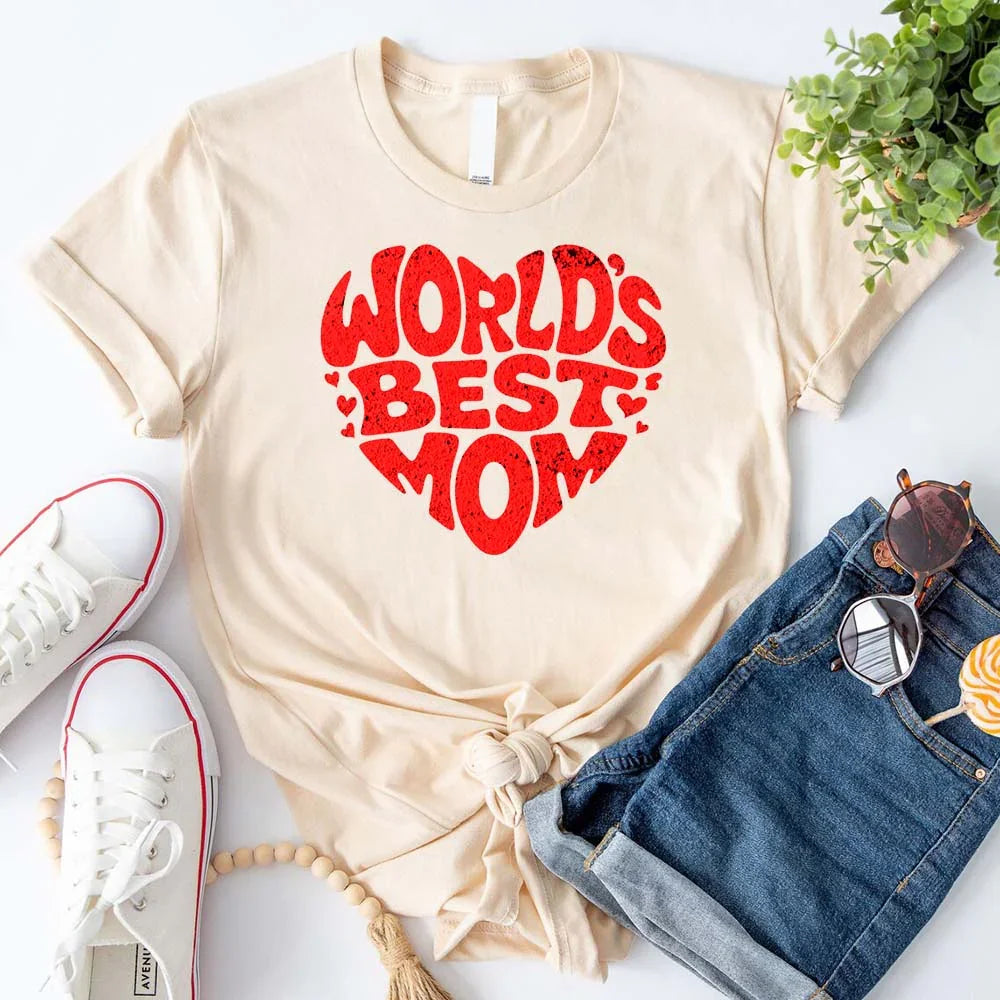 World's Best Mom T-Shirts – Cute, Funny & Stylish Designs for Super Moms Cream