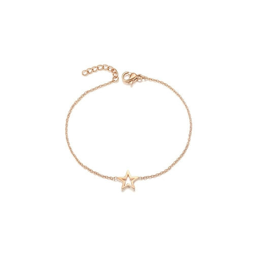 Star Charm Bracelet Delicate Gold Plated Classic Design Rose gold