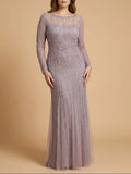Lara High Neck Beaded Gown Lilac